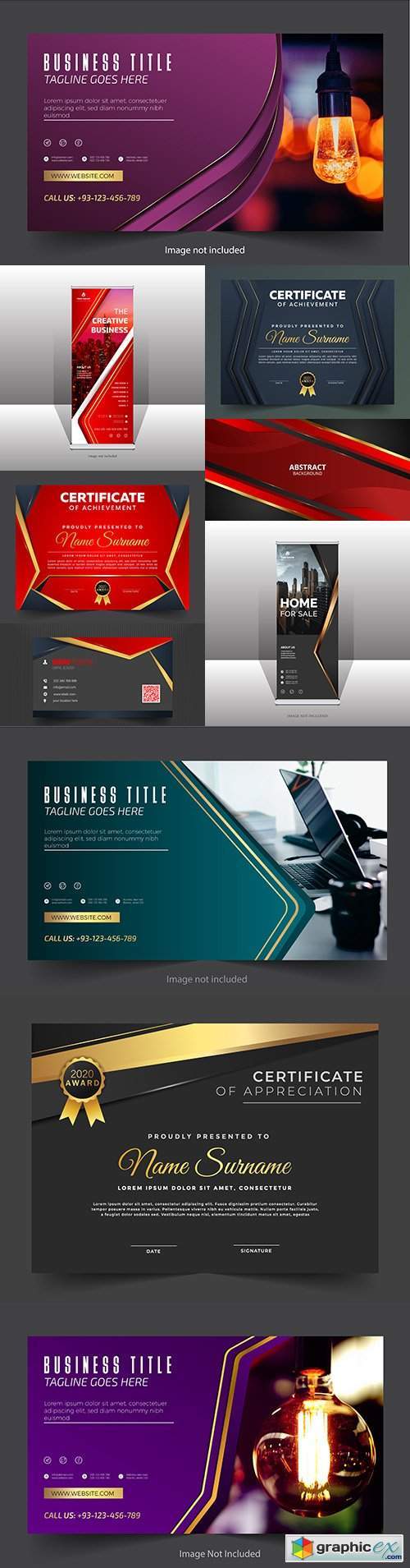 Professional and elegant business banner with certification and background