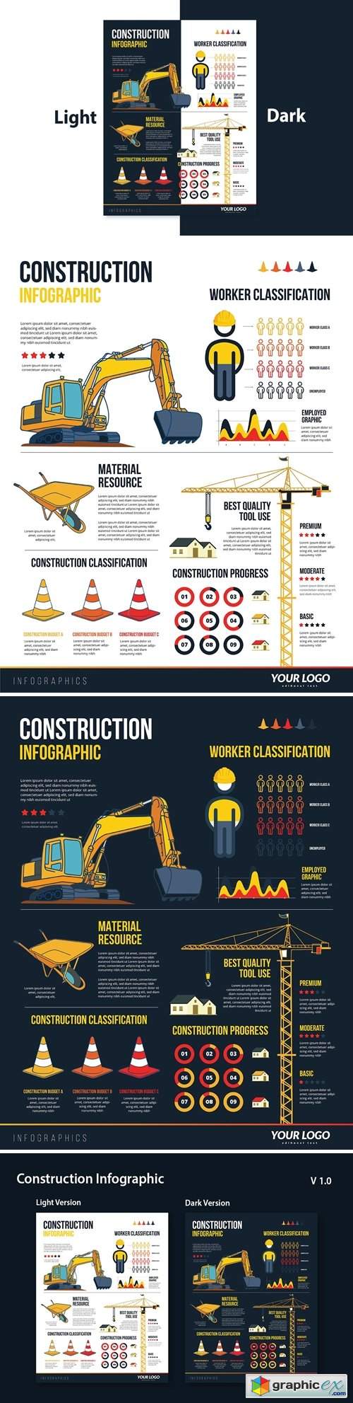  Infographic Elements for Construction Building 