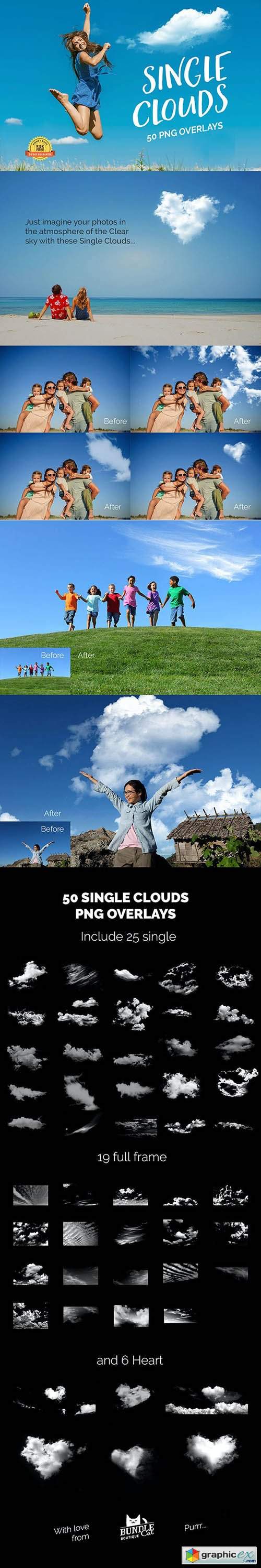 50 Single Clouds Photo Overlays 27028119