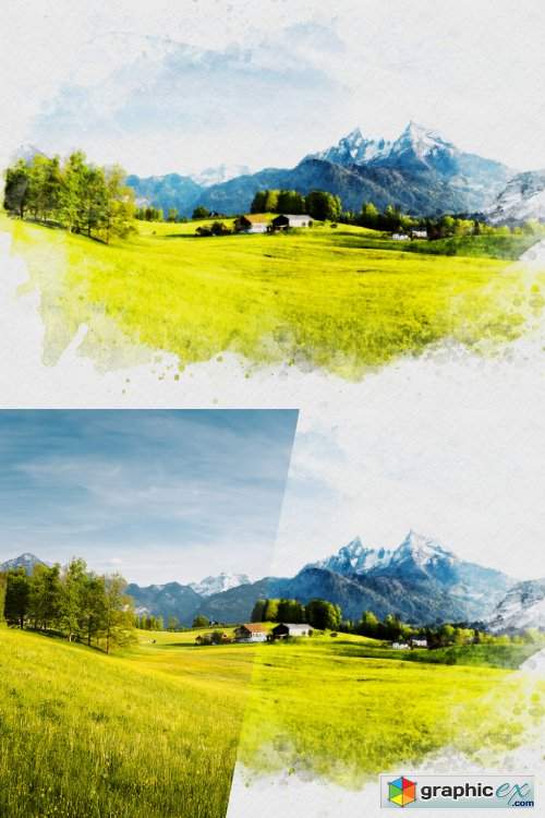  Photographic Watercolor Painting Effect 