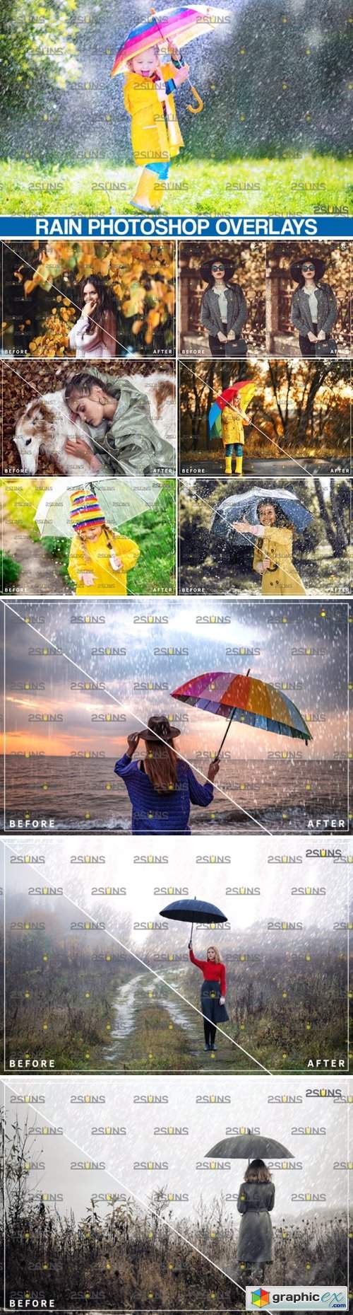  Rain Overlay & Photoshop Overlay  