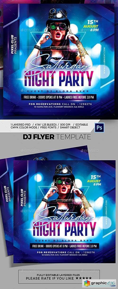 Night Club Flyer Template Free Download Vector Stock Image Photoshop Icon