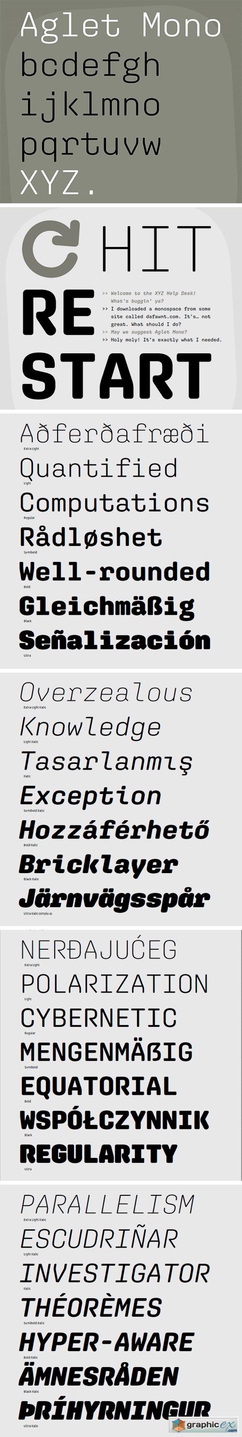 Aglet Mono Font Family