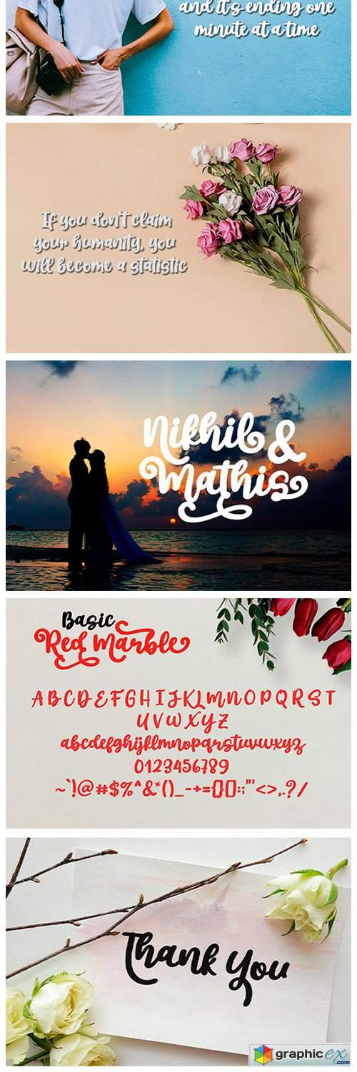  Red Marble Font 