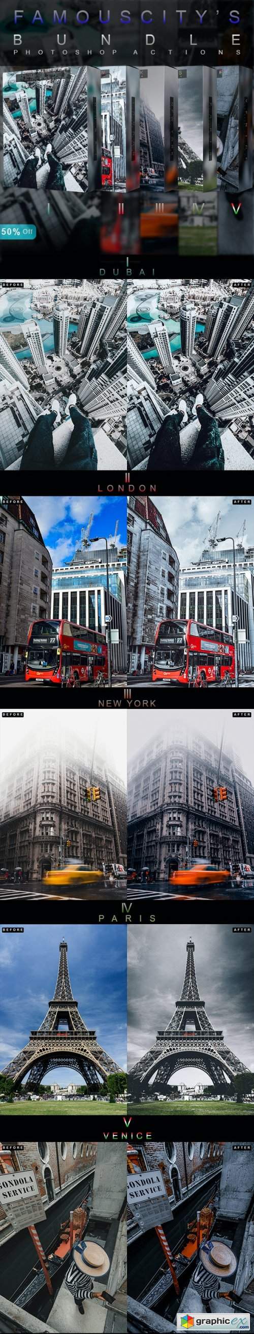 Famous City's Bundle - Photoshop Actions 