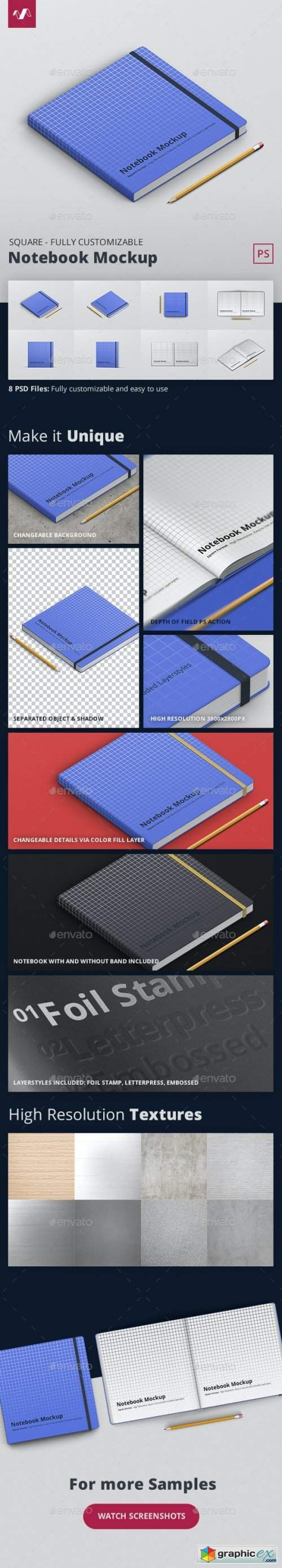 Notebook Mockup Square Format