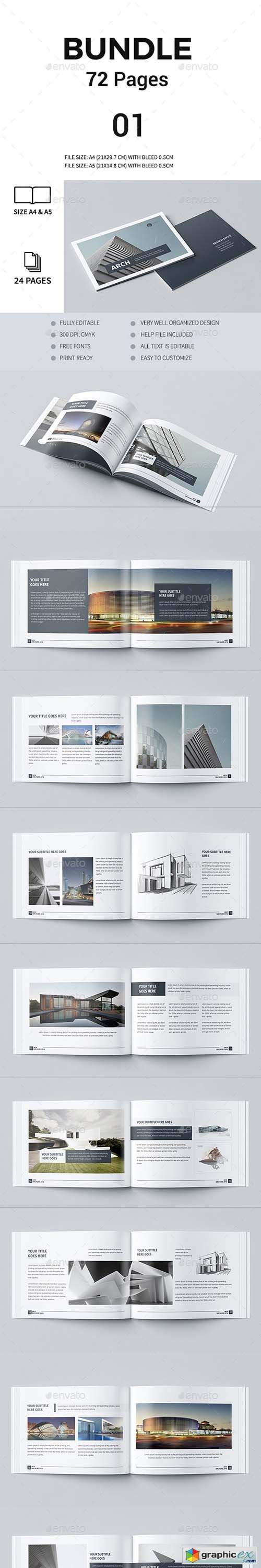 Bundle | Modern Architecture Brochures 72 Pp A4 & A5 