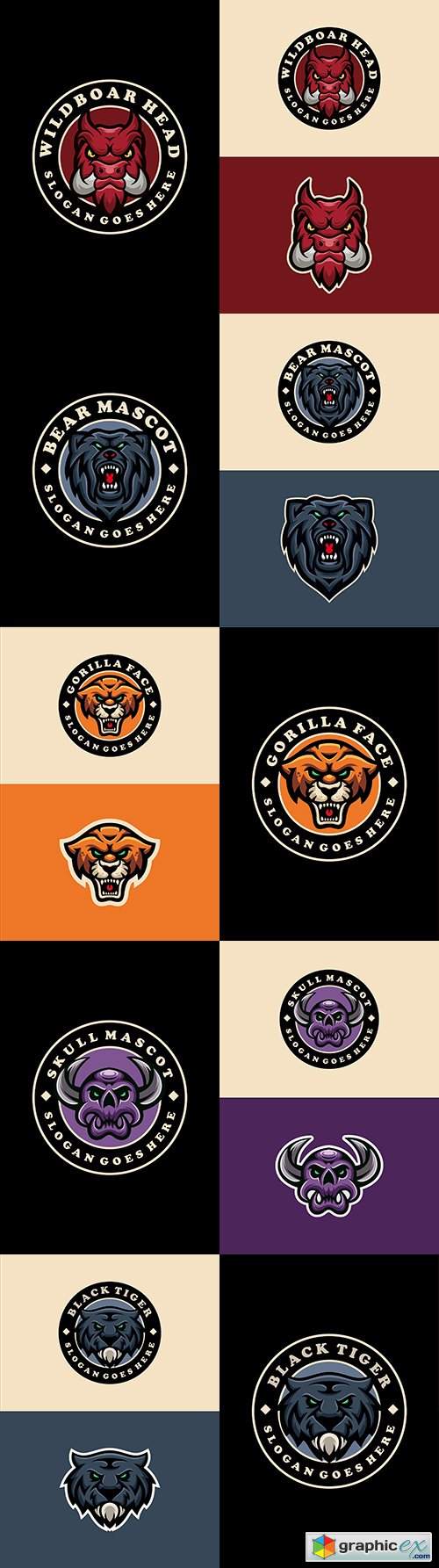  Emblem mascot and Brand name logos design 7 