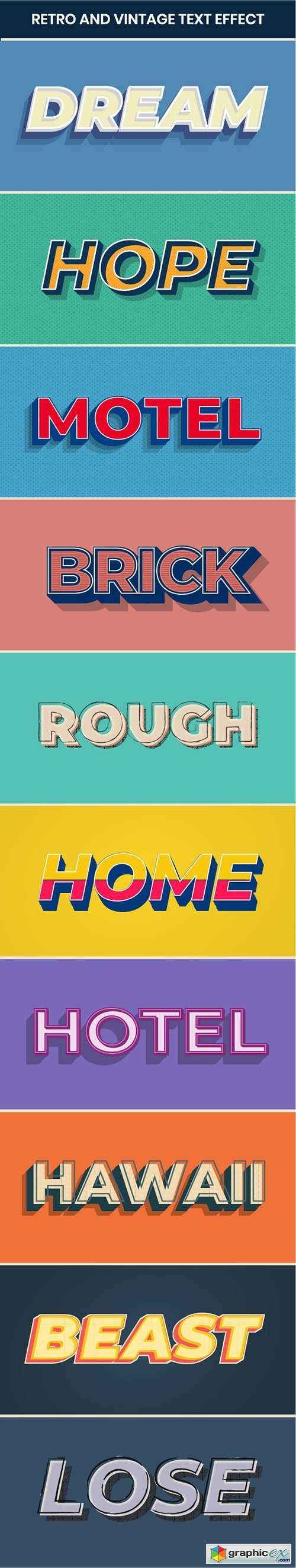 Retro Text Effect Vol2 for Illustrator » Free Download Vector Stock