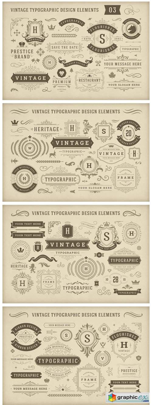  Vintage Typographic Design Elements 