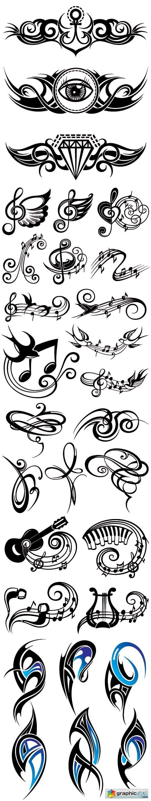  Tattoo patterns in vector 