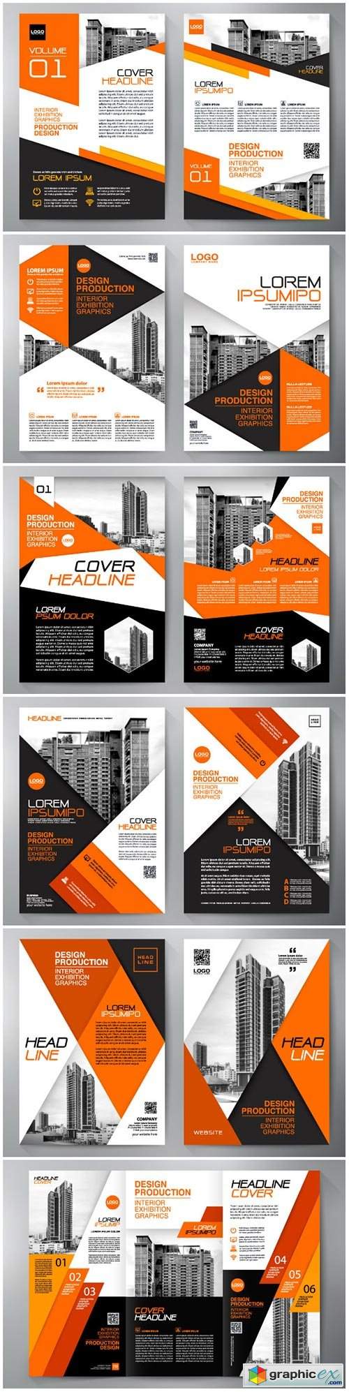  Business brochure flyer design, leaflets a4 template 