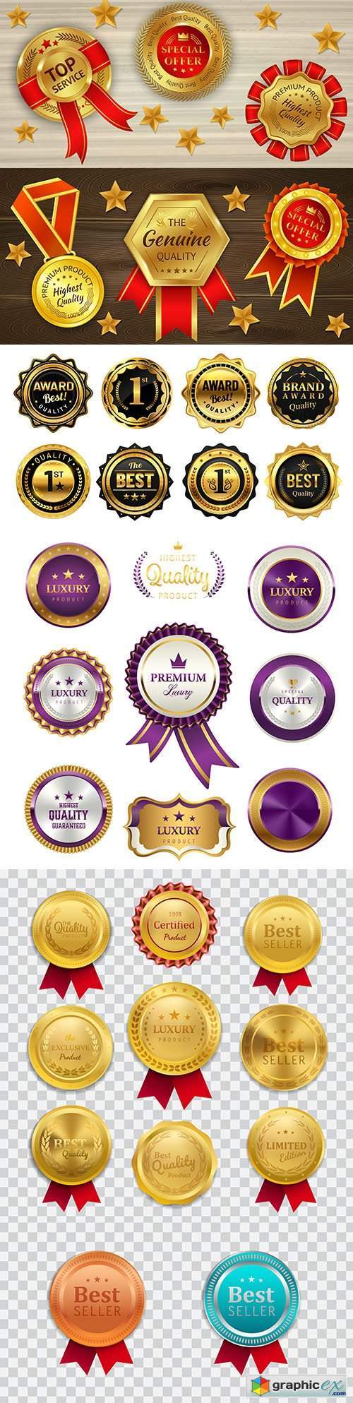 Luxury premium gold badges and labels collection 10
