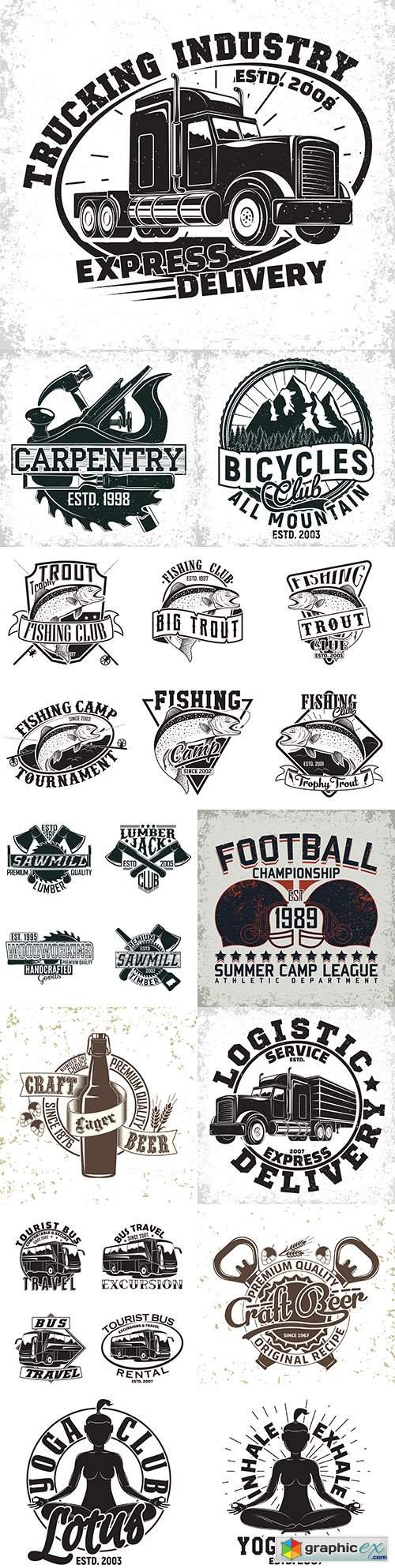  Vintage emblems and logos with lettering design 7 