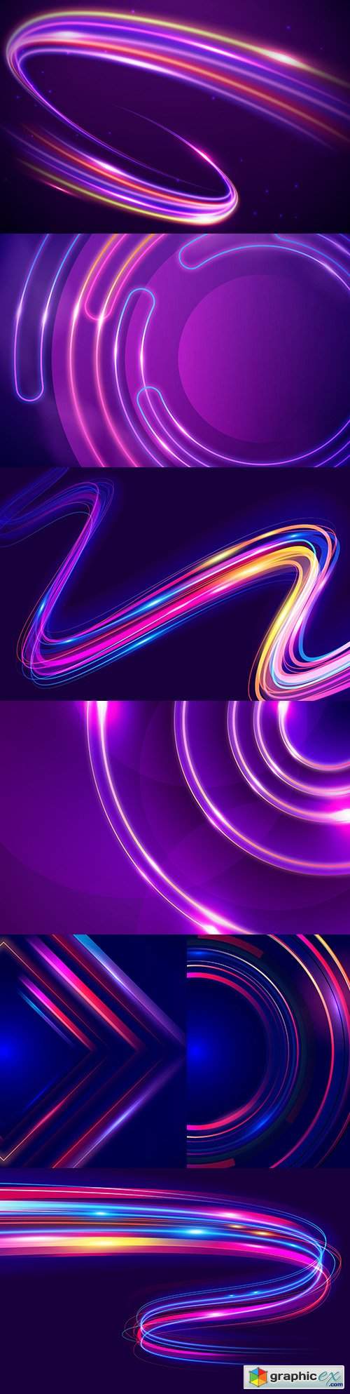  Abstract style neon lights design background 