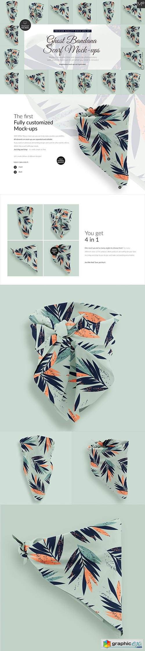 Download Ghost Bandana Scarf Mock-ups Set » Free Download Vector ...