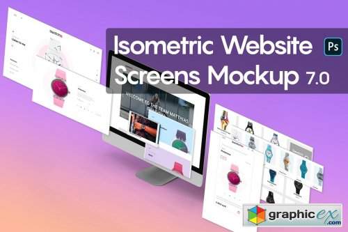 Download Isometric Website Mockup 7 0 Free Download Vector Stock Image Photoshop Icon