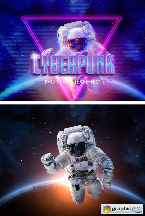  Cyberpunk Style Text and Photo Effect 