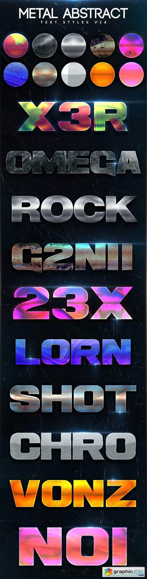 Metal Abstract Text Styles V14