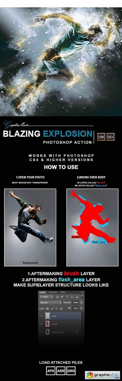 Blazing Explosion Photoshop Action