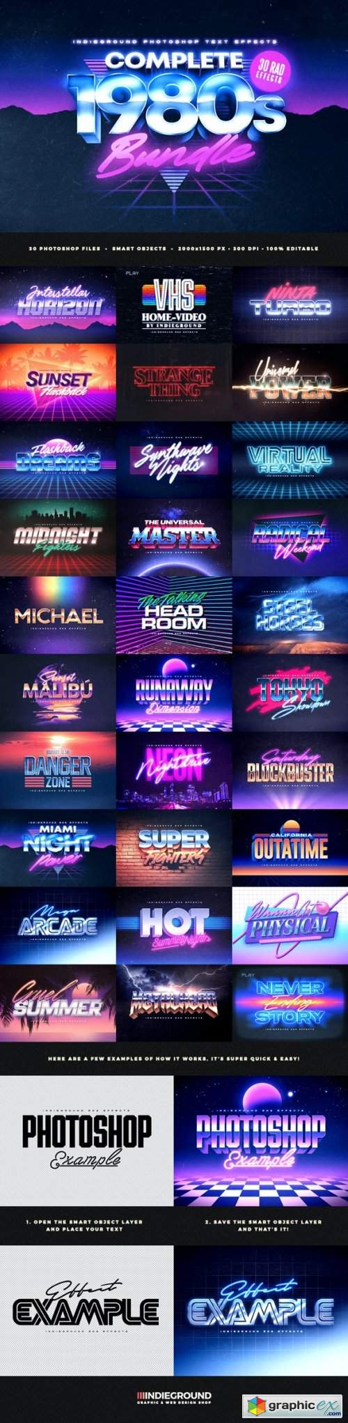  80s Text Effects Complete Bundle 