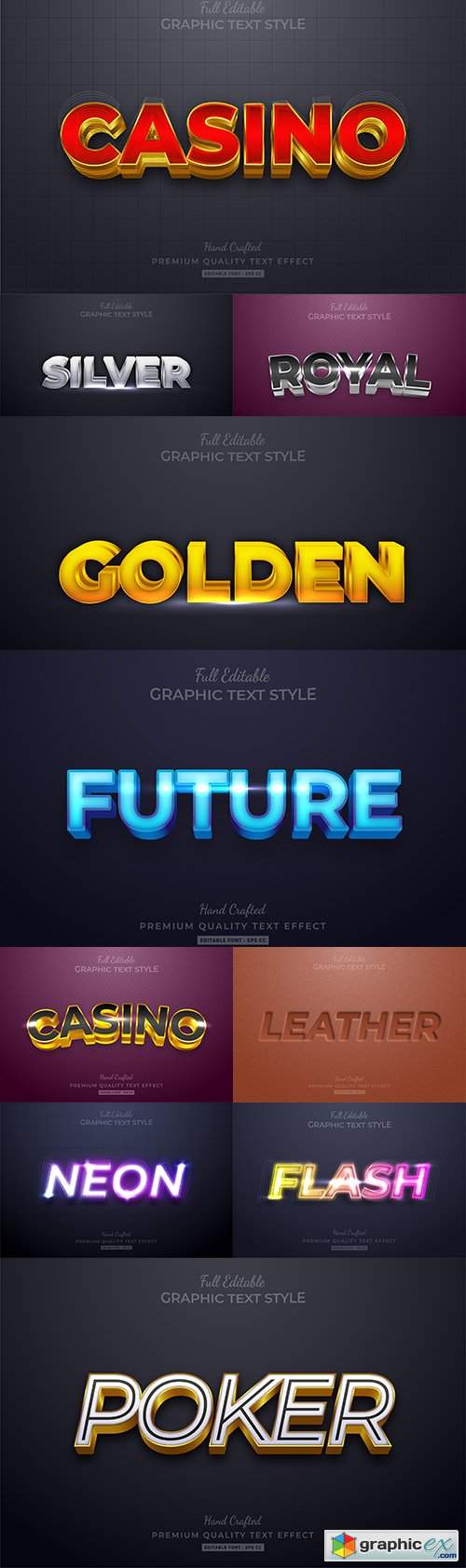  Editable font effect text collection illustration design 205 