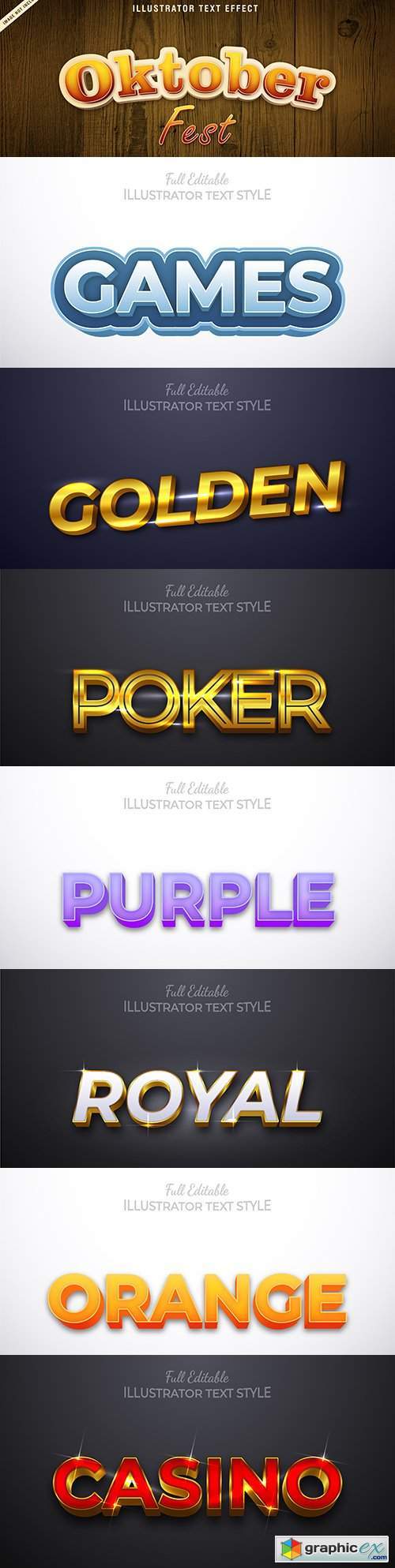 Editable font effect text collection illustration design 201