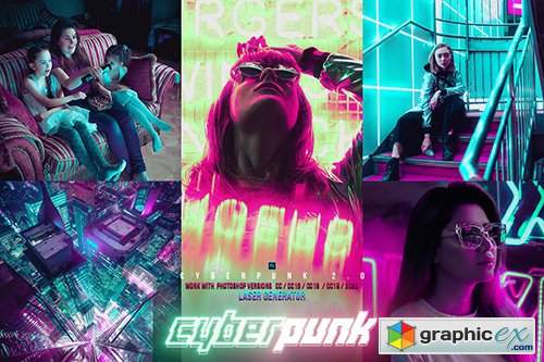  Cyber Punk City Photoshop 