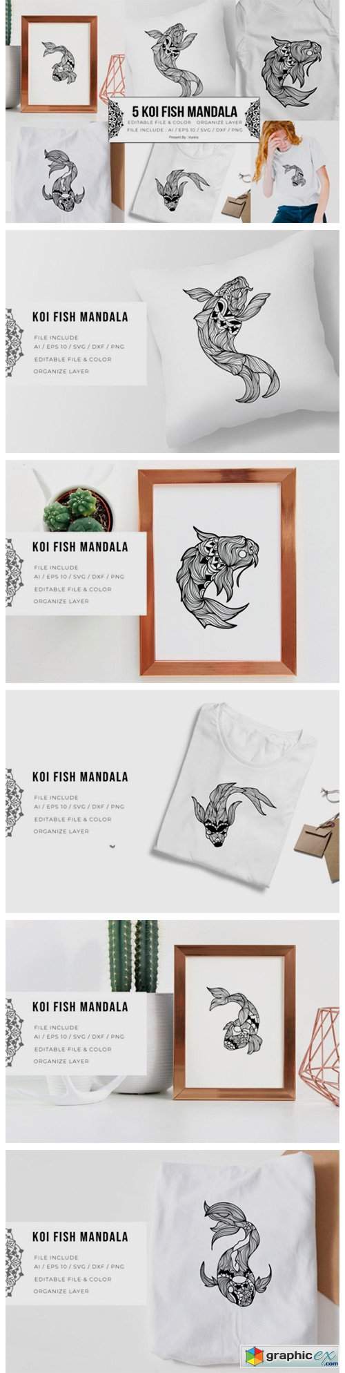 Download 5 Koi Fish Bundle Mandala Free Download Vector Stock Image Photoshop Icon