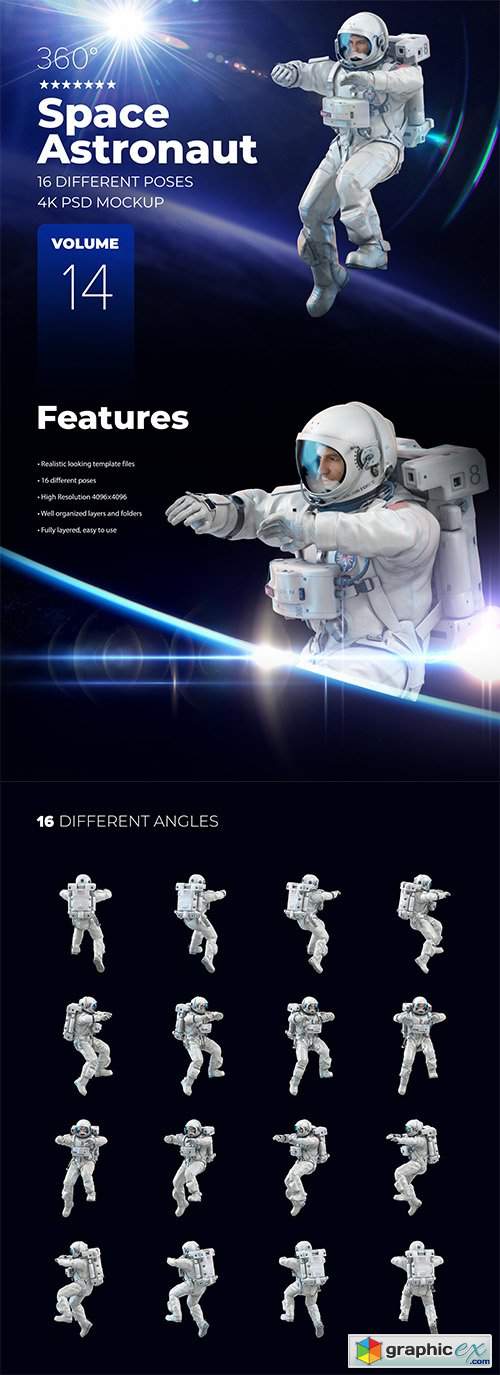  3D Mockup Space Astronaut #14 