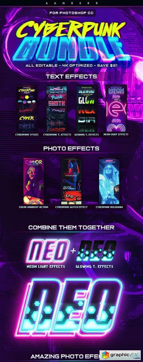 Cyberpunk Photoshop Effects Bundle
