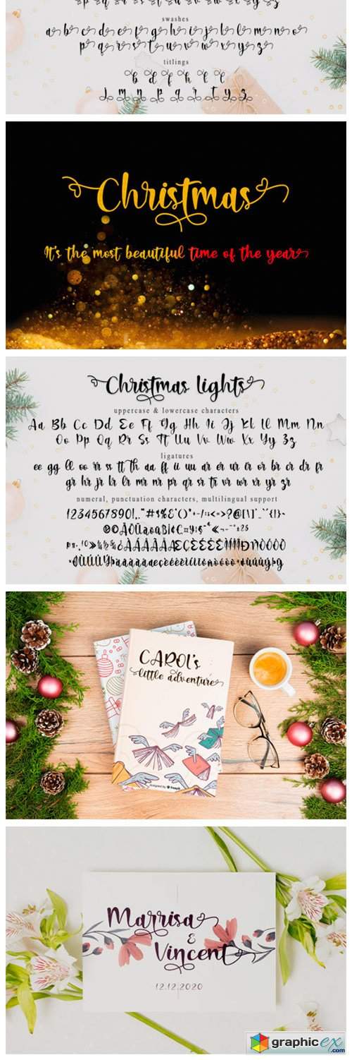  Christmas Lights Font 