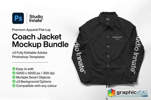 Download Coach Jacket - Mockup Bundle » Free Download Vector Stock Image Photoshop Icon