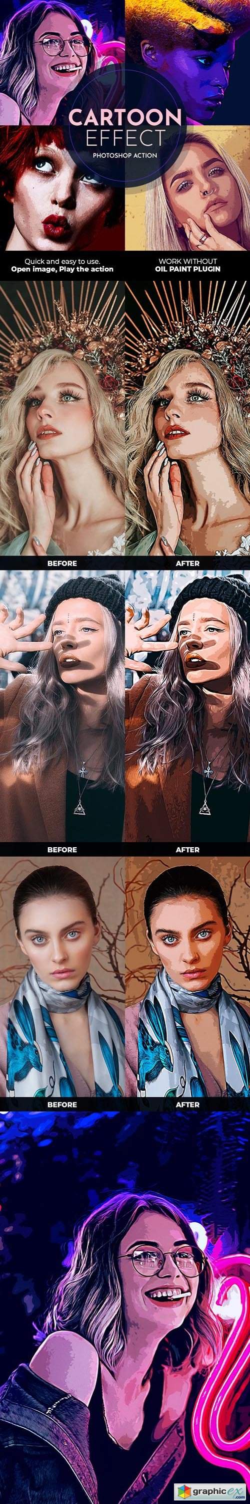Cartoon Effect Photoshop Action 28468594 » Free Download Vector Stock
