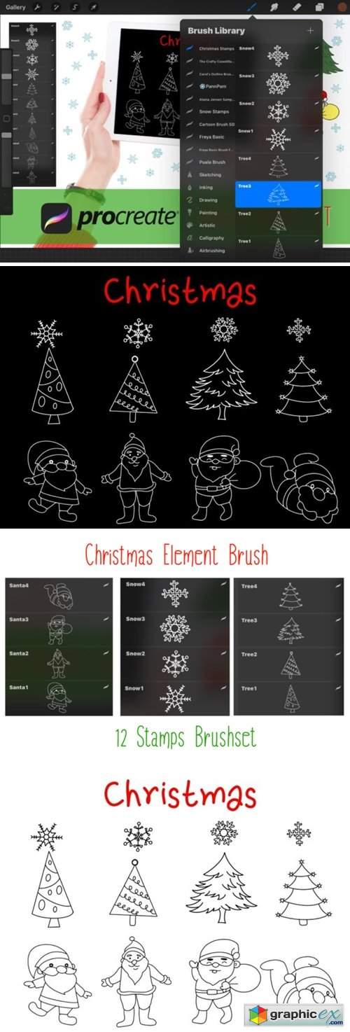  Christmas Stamps Brushset 