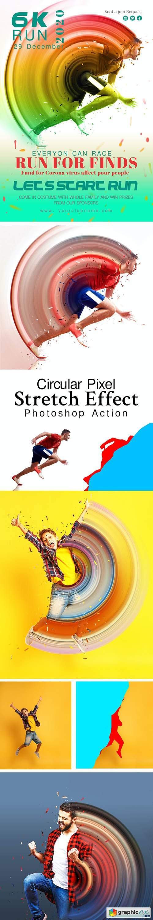 Circular Pixel Stretch Effect