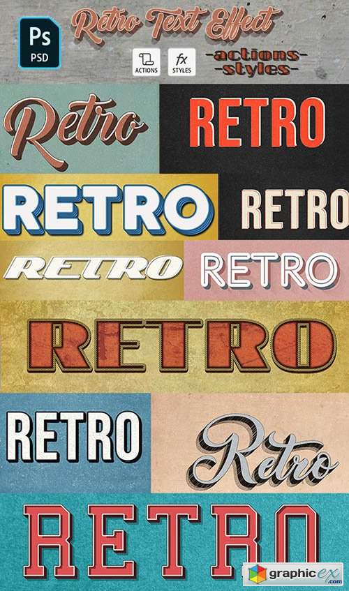 Retro Text Effect - 10 Photoshop Different Styles 