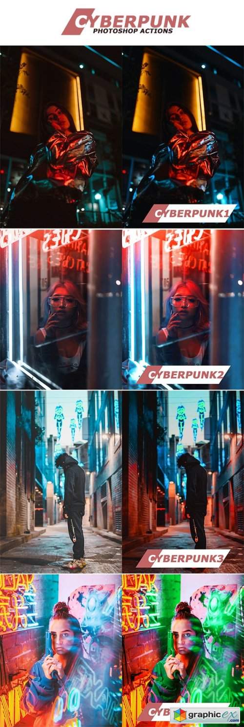 Cyberpunk Photoshop Actions » Free Download Vector Stock ...