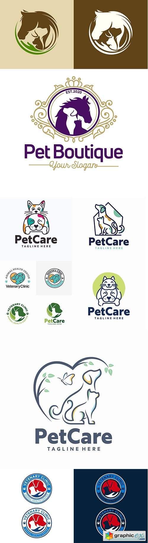 Pet care logo template
