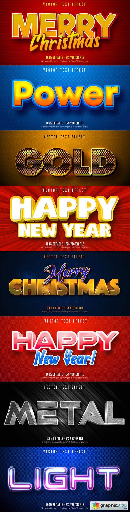  Merry Christmas editable font effect text collection illustration design 2 