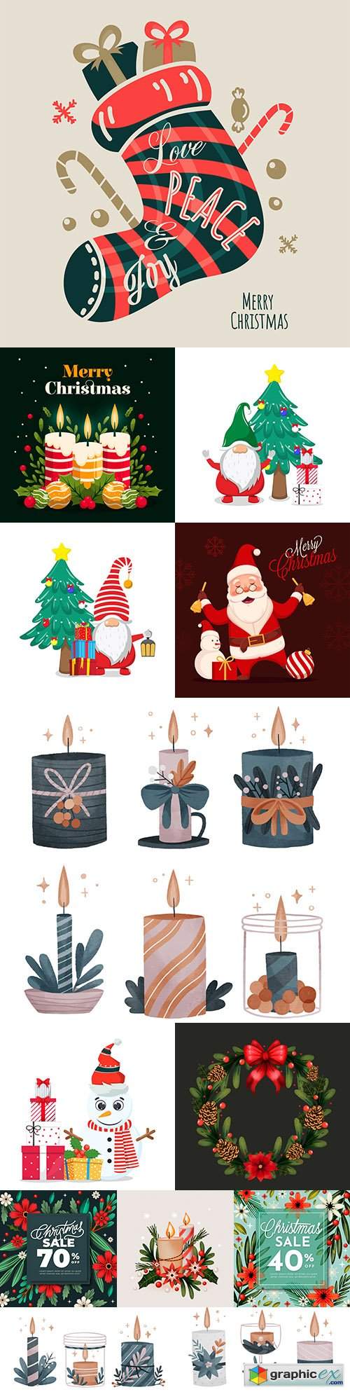  Christmas and New Year background flat illustration design 
