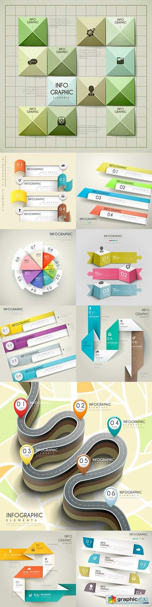  Business infographics options elements collection 160 