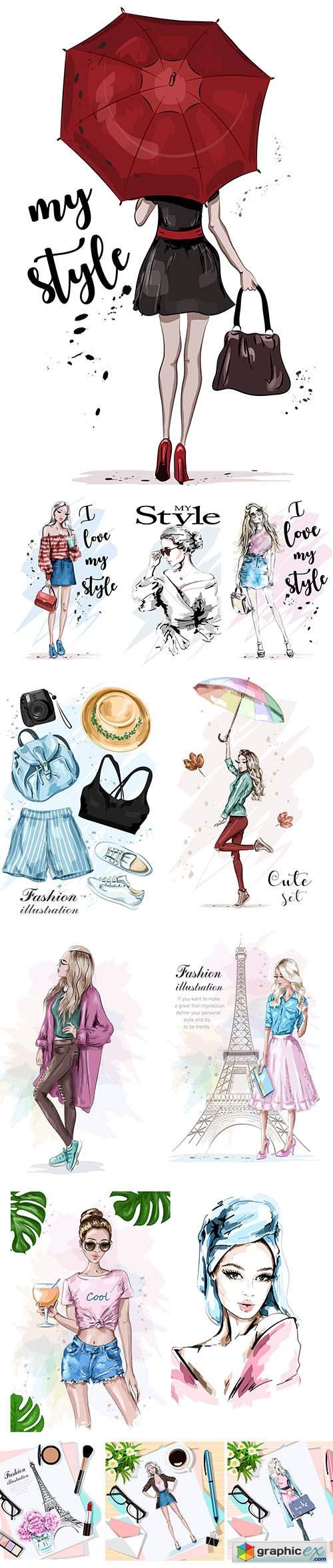  Stylish Beautiful Girl Illustrations 