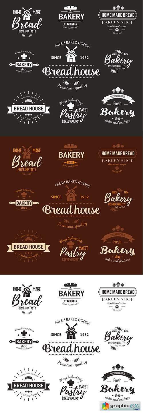 Template of bakery logo fresh baked goods