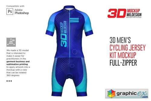 Download 3d Mens Cycling Jersey Kit Fullzip Free Download Vector Stock Image Photoshop Icon