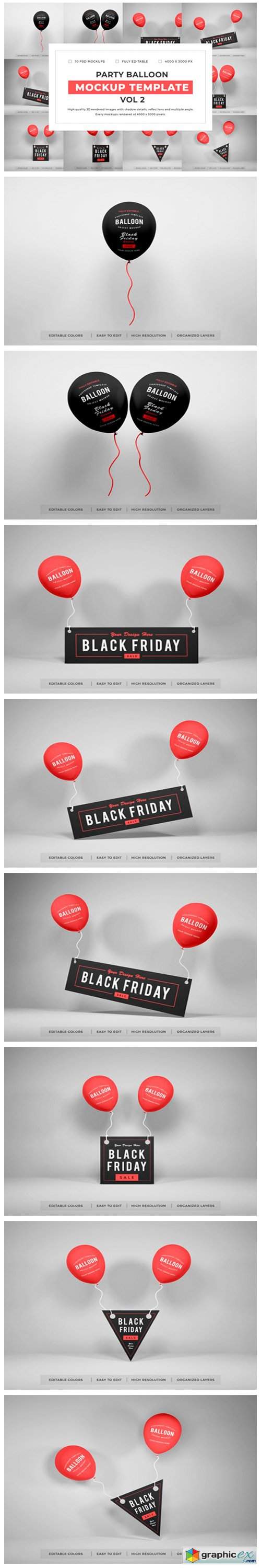  Party Balloon Mockup Bundle Vol 2 