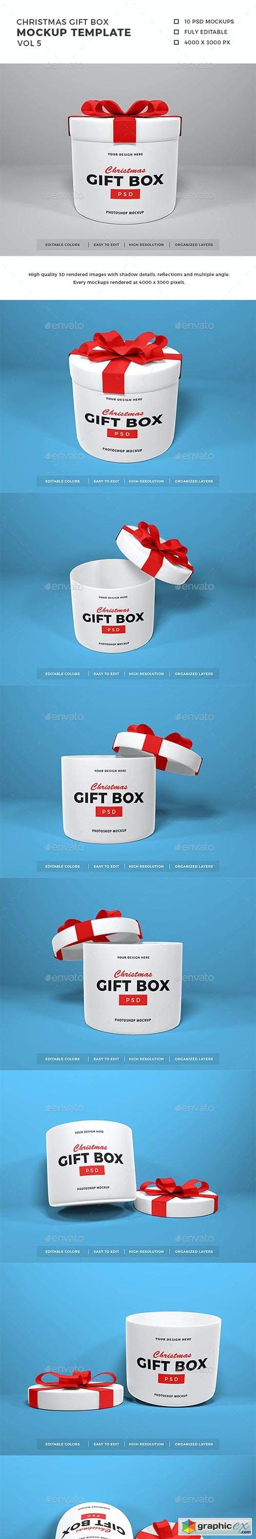 Christmas Gift Box Mockup Vol 5 
