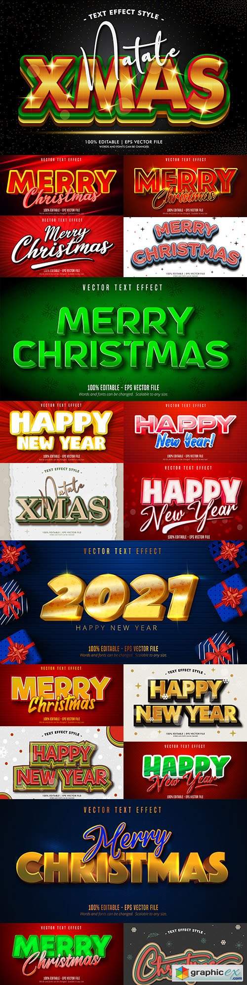  Merry Christmas editable font effect text collection 5 