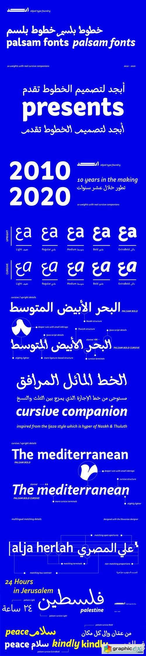 Palsam Arabic Font Family [10-Weights]