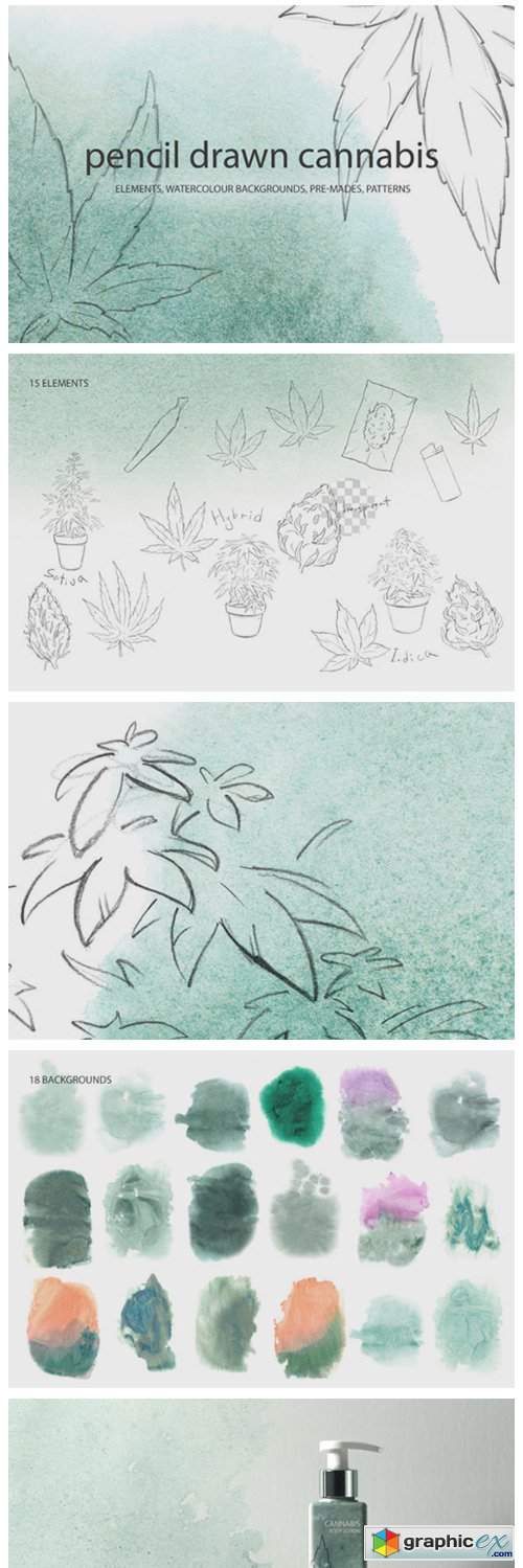  Pencil Drawn Cannabis 